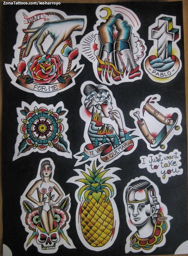 Tattoo flash photo Crosses, People, Hands