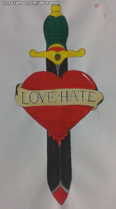 Foto de diseño Corazones, Espadas, Letras