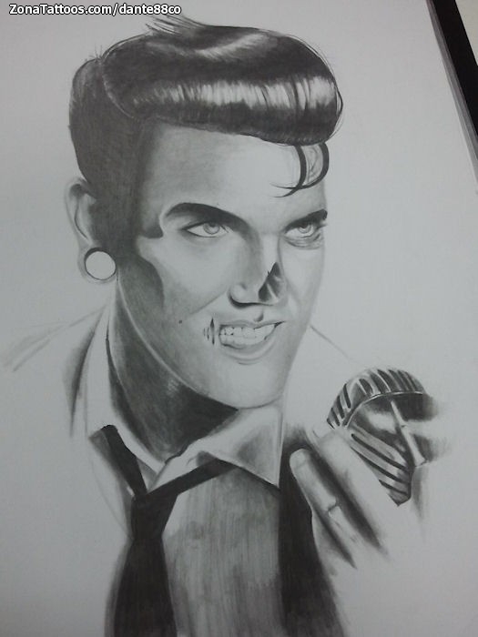 Tattoo flash photo Elvis Presley, Zombies