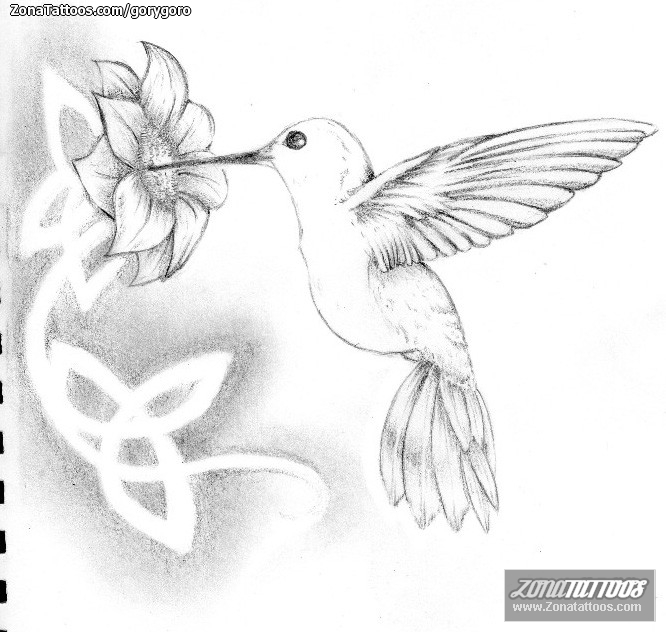 Tattoo flash photo Birds, Flowers