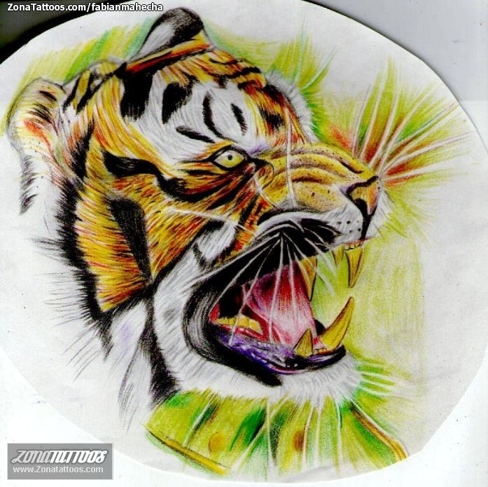 Tattoo flash photo Animals, Tigers