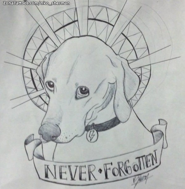 Tattoo flash photo Dogs, Animals, Letters