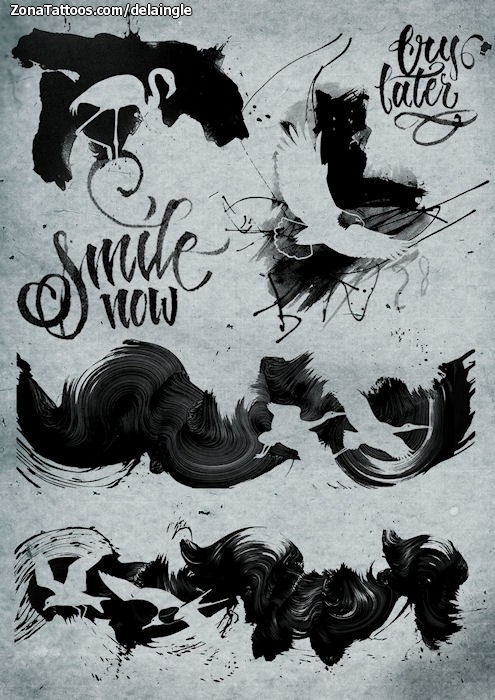 Tattoo flash photo Birds, Animals, Silhouettes