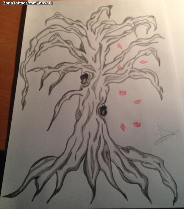 Tattoo flash photo Trees