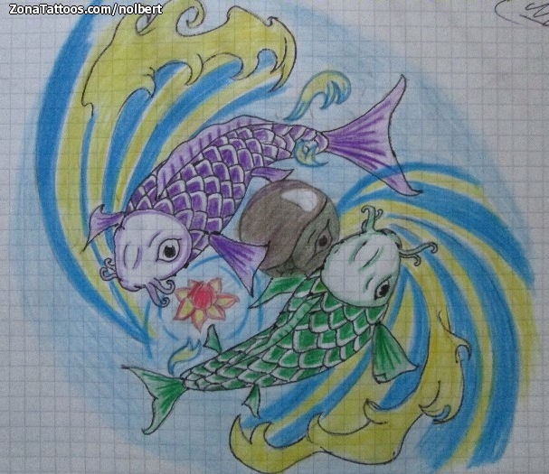 Tattoo flash photo Koi, Fish, Asian