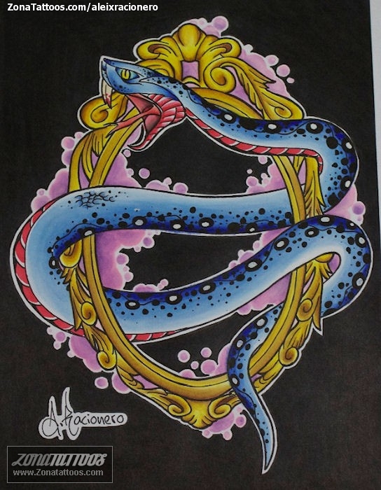 Tattoo flash photo Snakes, New School, Animals