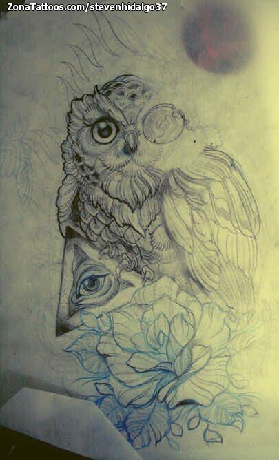 Tattoo flash photo Owls, Birds, Animals