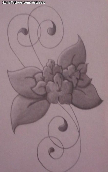 Tattoo flash photo Flowers, Flourish