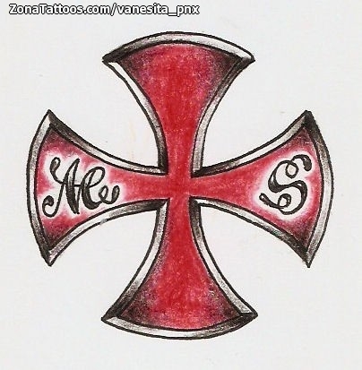 Tattoo flash photo Crosses, Religious, Initials