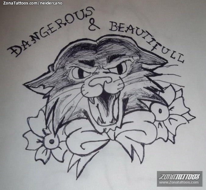 Tattoo flash photo Animals, Letters, Flowers