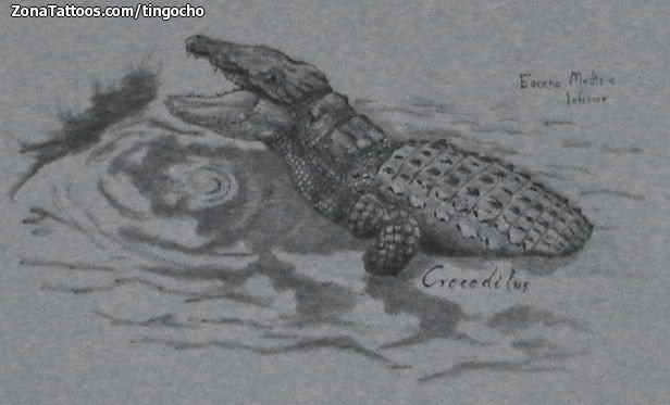 Tattoo flash photo Crocodiles, Animals