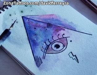 Tattoo flash photo Pyramids, Eyes