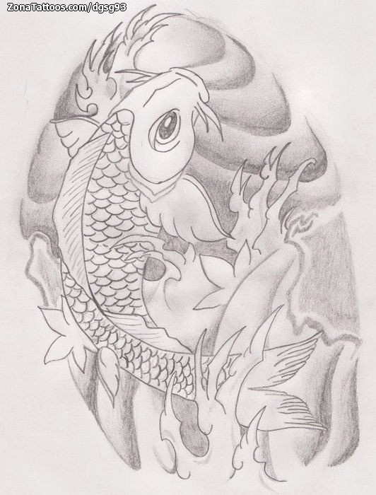 Tattoo flash photo Koi, Fish, Asian