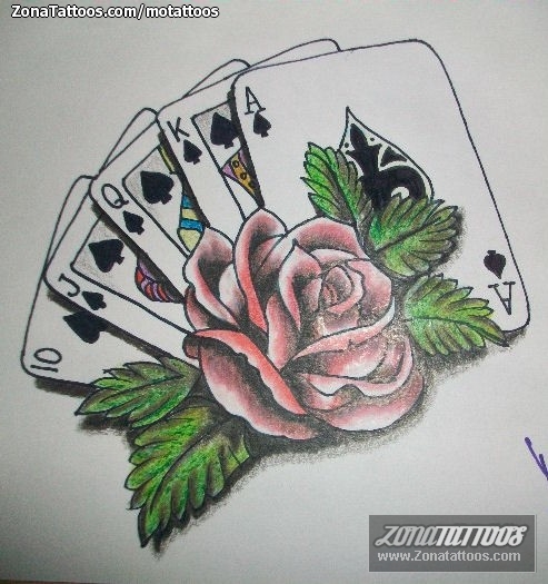 Tattoo flash photo Roses, Cards, Flowers