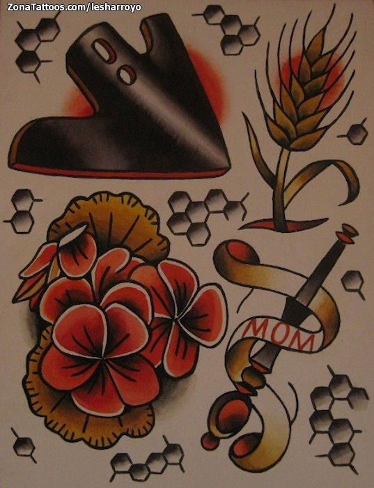 Tattoo flash photo Flowers