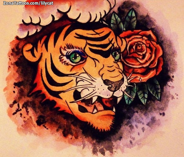 Foto de diseño Tigres, Animales, Old School