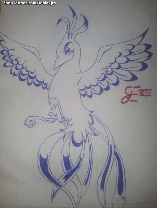 Tattoo flash photo Phoenix, Fantasy