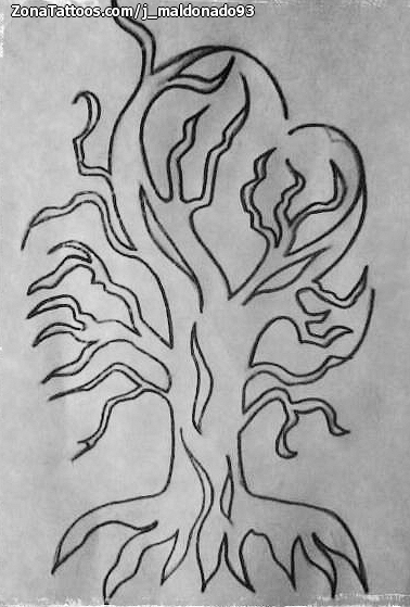 Tattoo flash photo Trees