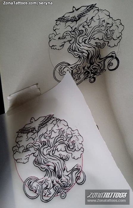 Tattoo flash photo Yggdrasil, Celtic, Trees