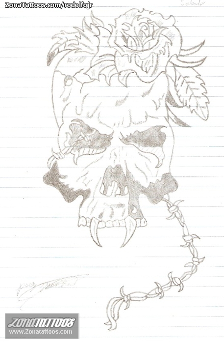 Tattoo flash photo Skulls, Gothic
