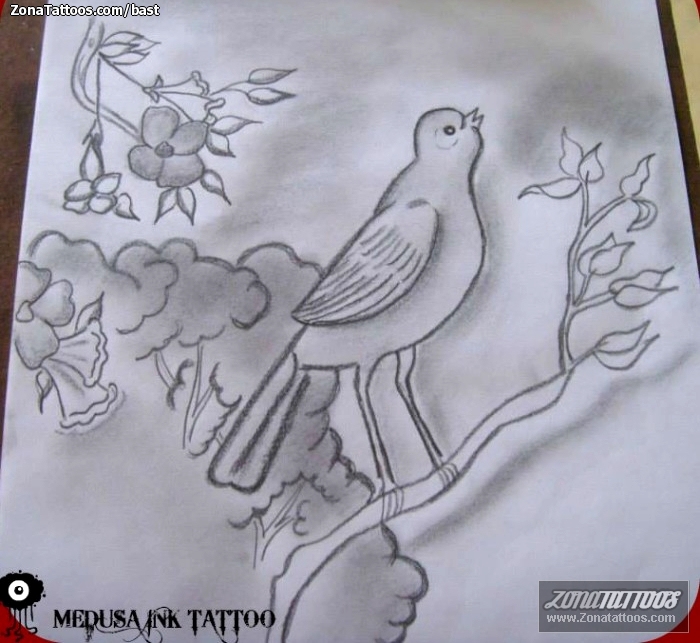 Tattoo flash photo Birds, Animals