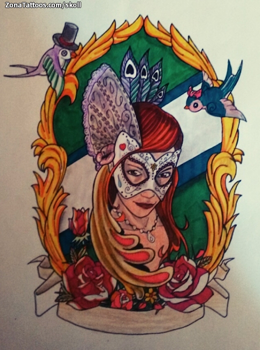 Tattoo flash photo People, Ornaments