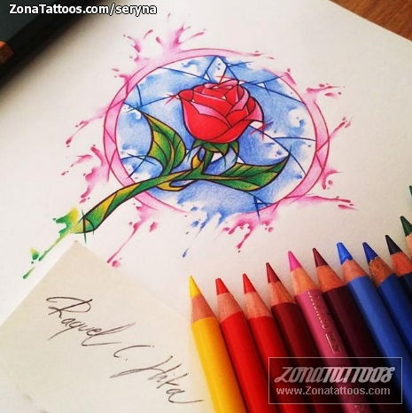 Tattoo flash photo Roses, Flowers