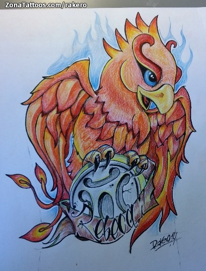 Tattoo flash photo Phoenix, Fantasy