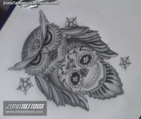 Tattoo flash photo Owls, Birds, Animals