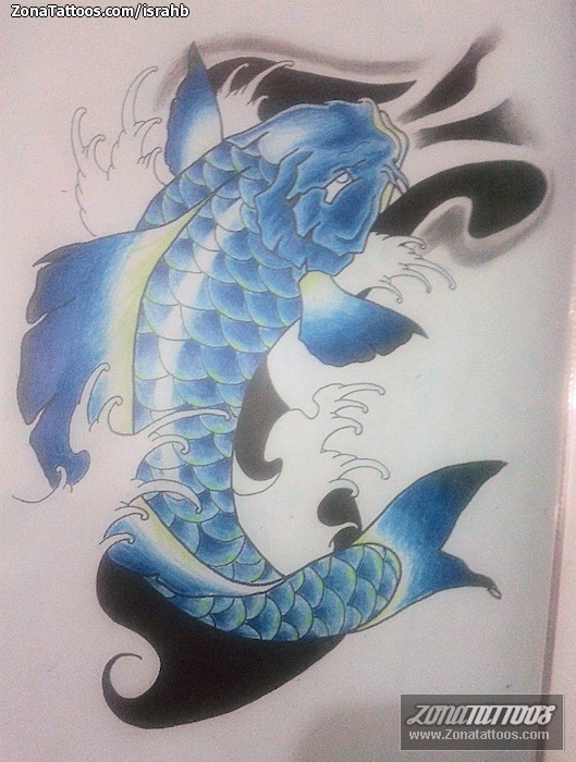 Tattoo flash photo Koi, Fish, Animals