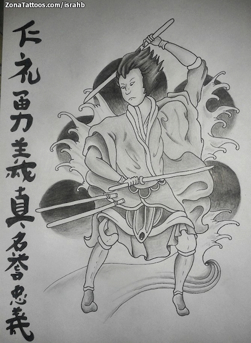 Tattoo flash photo Samurai, Warriors, Asian