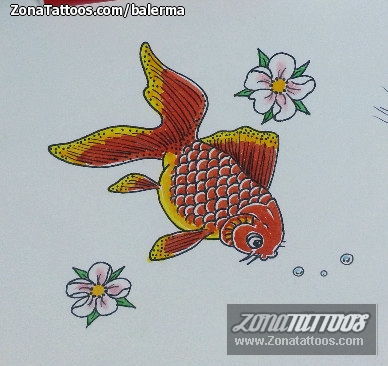 Tattoo flash photo Fish, Koi, Asian