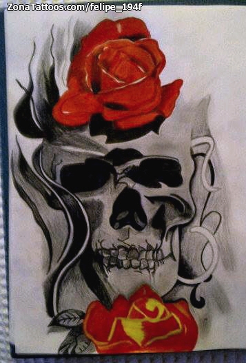 Foto de diseño Calaveras, Rosas, Flores