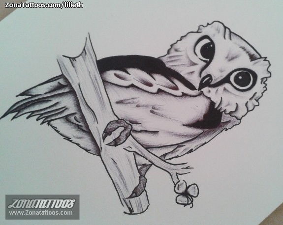 Tattoo flash photo Owls, Birds, Animals