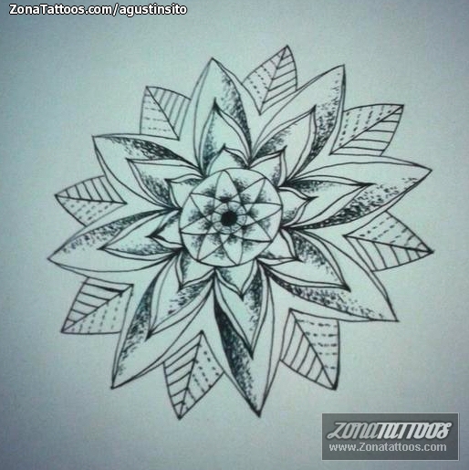 Tattoo flash photo Flowers, Mandalas