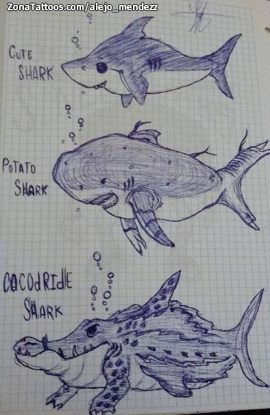 Tattoo flash photo Sharks, Animals