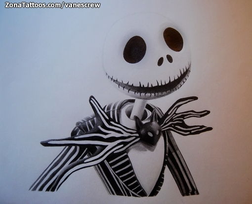 Tattoo flash photo Tim Burton, Movies, Jack Skellington