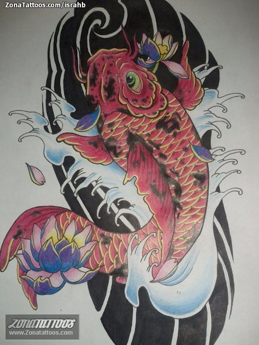 Tattoo flash photo Koi, Fish, Asian