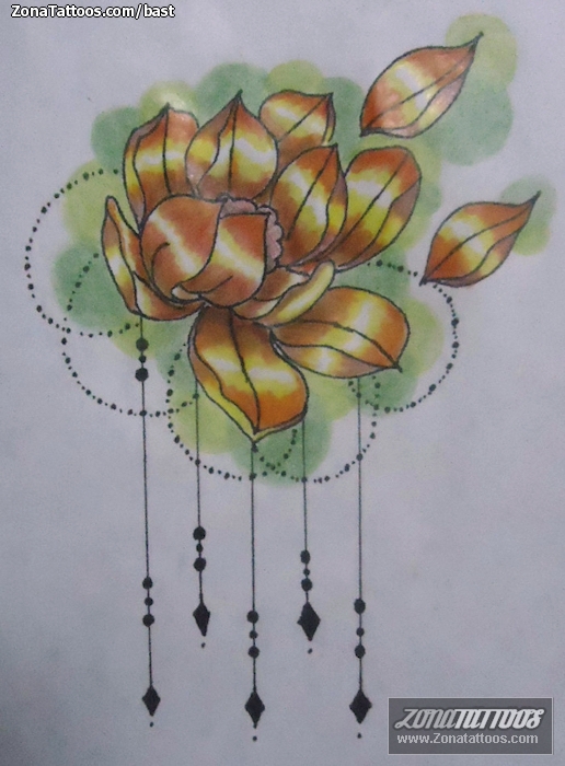 Tattoo flash photo Lotus, Flowers