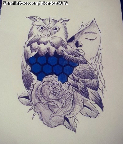 Tattoo flash photo Owls, Birds, Animals