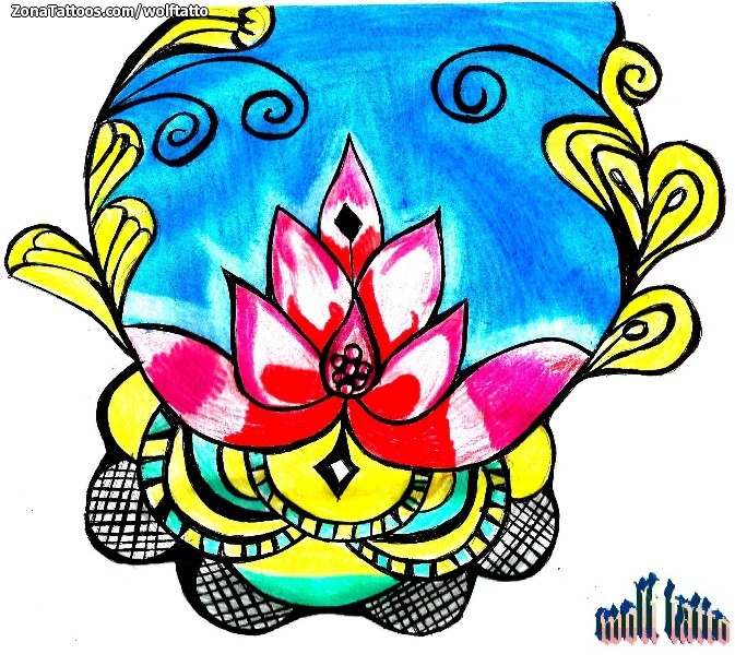 Tattoo flash photo Lotus, Flowers