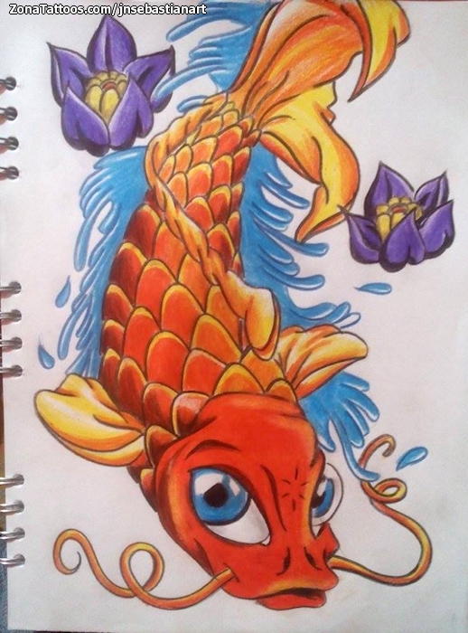 Tattoo flash photo Koi, Fish, Asian