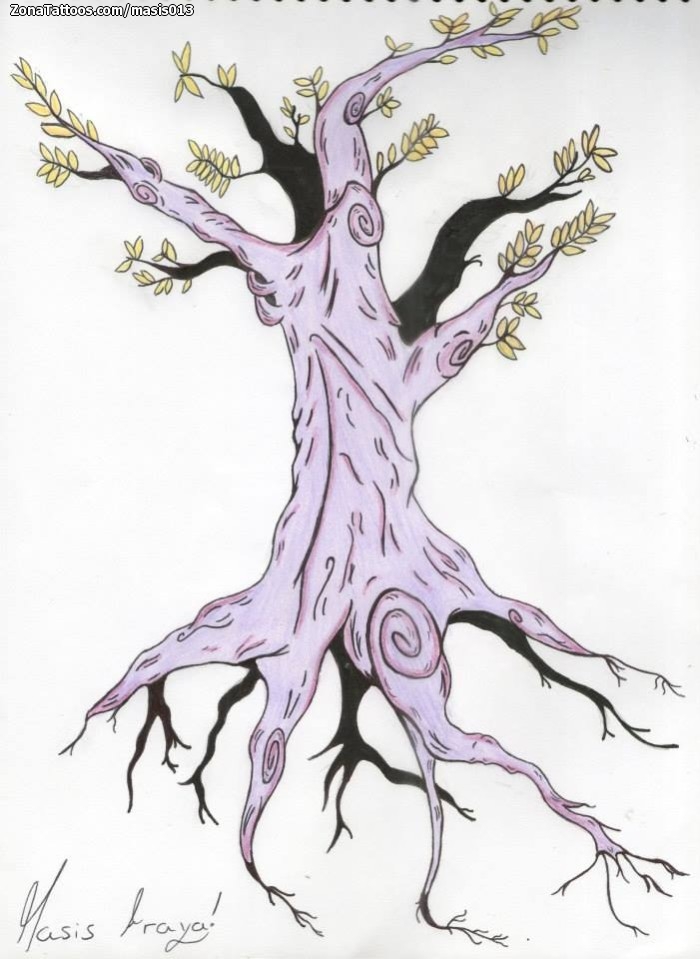 Tattoo flash photo Trees