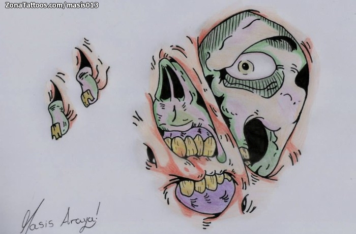 Tattoo flash photo Zombies