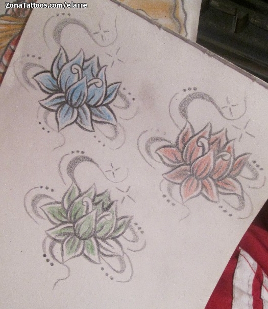 Tattoo flash photo Flowers, Lotus, Asian