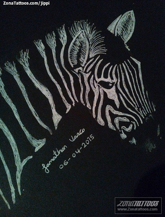 Tattoo flash photo Zebras, Animals