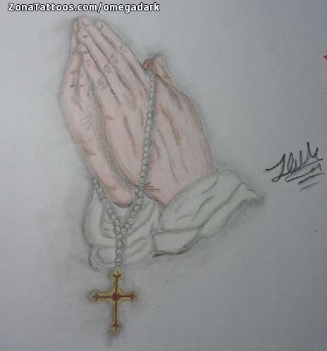 Tattoo flash photo Prayers, Hands, Religious