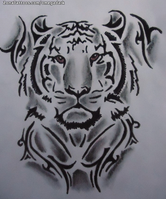 Tattoo flash photo Tigers, Animals, Tribal