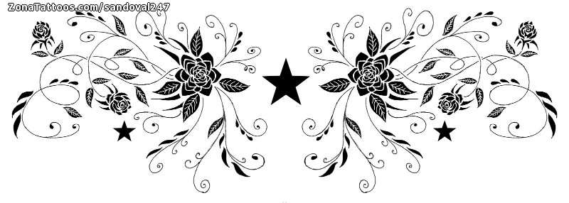 Tattoo flash photo Flowers, Flourish, Stars