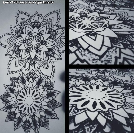 Tattoo flash photo Mandalas, Pointillism